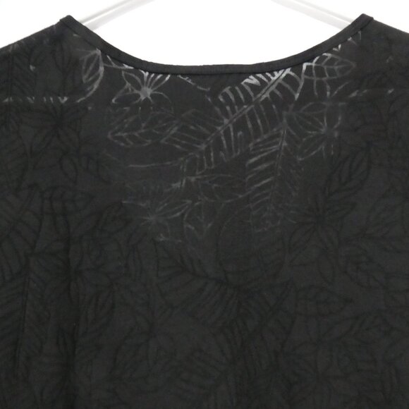 GEORGE | XXL | Black Floral Burnout Short Sleeve Blouse - Picture 9 of 12